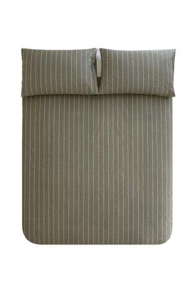 STRIPED PERCALE DUVET COVER (300 THREAD COUNT) - Green by Zara