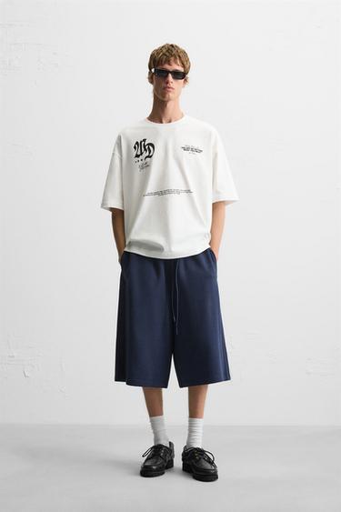 SLOGAN PRINT T-SHIRT - Oyster-white by Zara