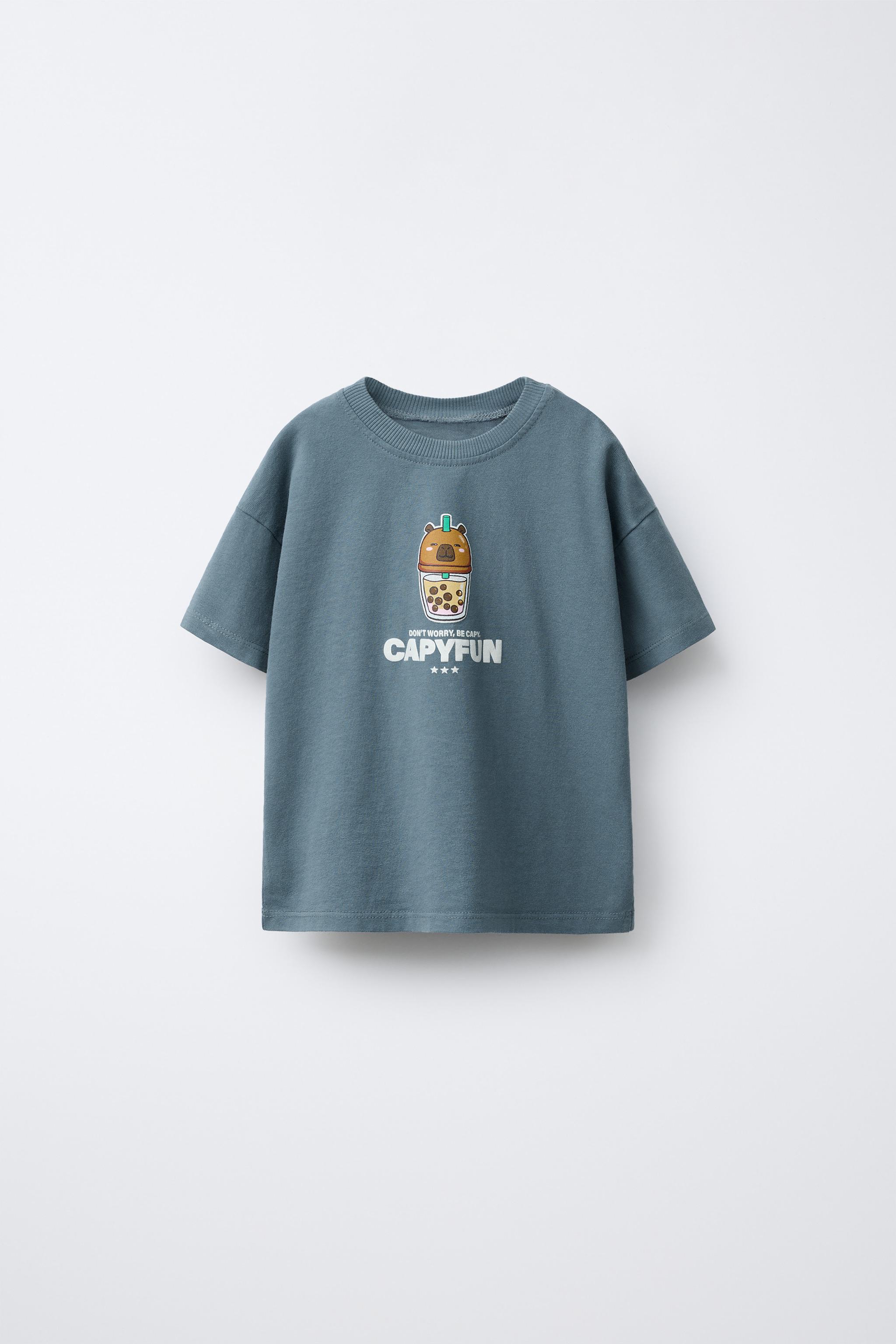 GARMENT DYE CAPYBARA CAPYFUN © T-SHIRT - Blue | ZARA United States