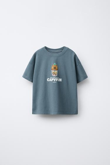 GARMENT DYED CAPYBARA CAPYFUN © T-SHIRT - Blue by Zara