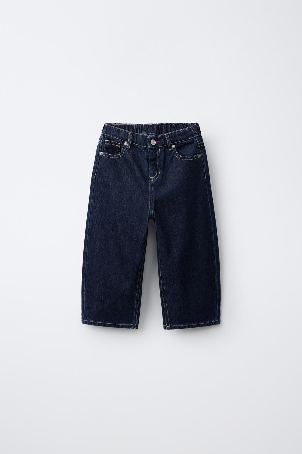 CONTRAST STITCH TAPERED JEANS