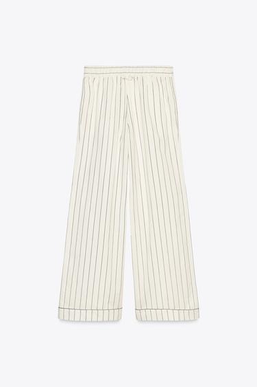 PANTALON RAYÉ ZW COLLECTION - Blanc de Zara - Image 5