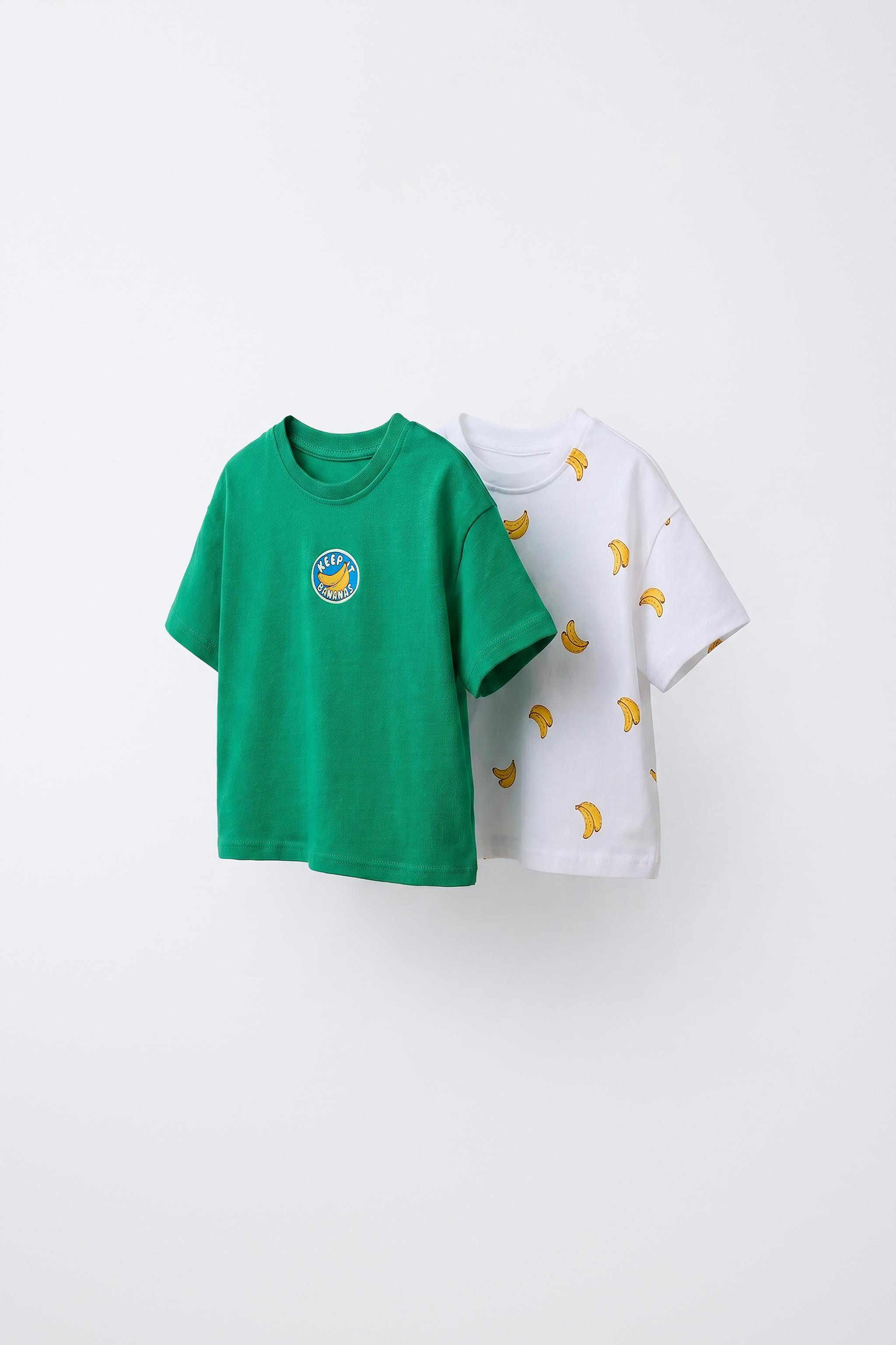 Детские футболки Zara TWO-PACK OF BASIC AND PRINTED T-SHIRTS — фото 2