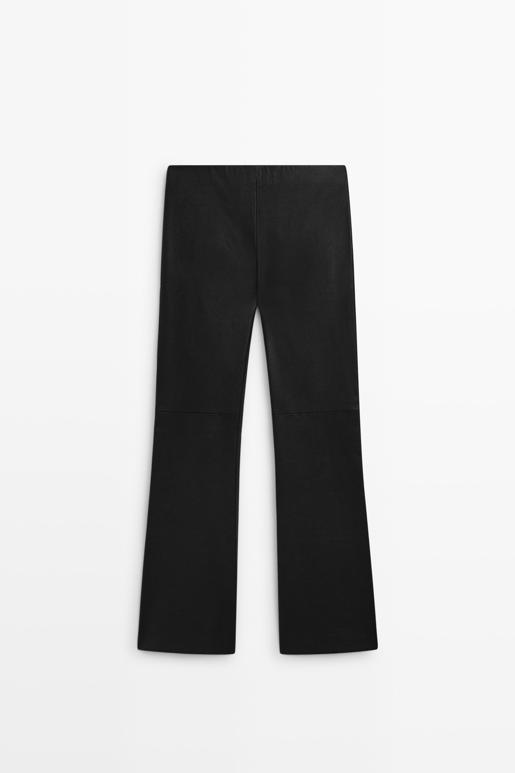 Nappa leather flare fit leggings
