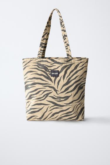 ANIMAL PRINT TOTE BAG - Ecru White by Zara - Image 0