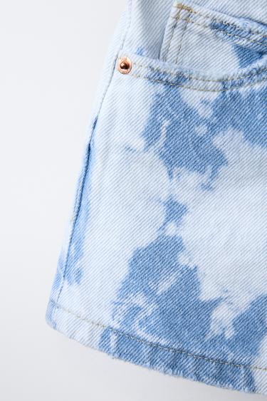 SHORT EN DENIM TIE DYE - Bleu clair de Zara - Image 3