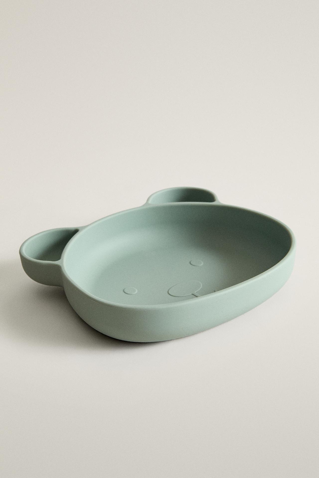 KIDS' SILICONE BEAR PLATE — Blue