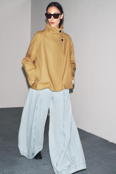 ZW COLLECTION MINIMAL SHORT TRENCH COAT - Caramel by Zara