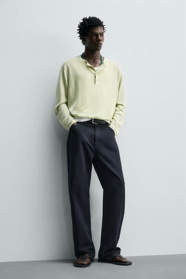 STRAIGHT-LEG CARGO TROUSERS - Dark navy by Zara - Image 6