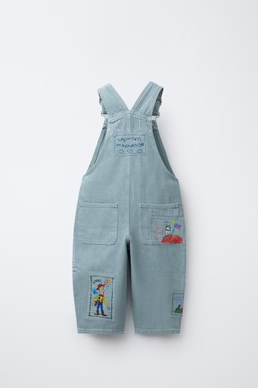 SALOPETTE IN TWILL CON TOPPE TOY STORY © DISNEY PIXAR - Blu chiaro di Zara