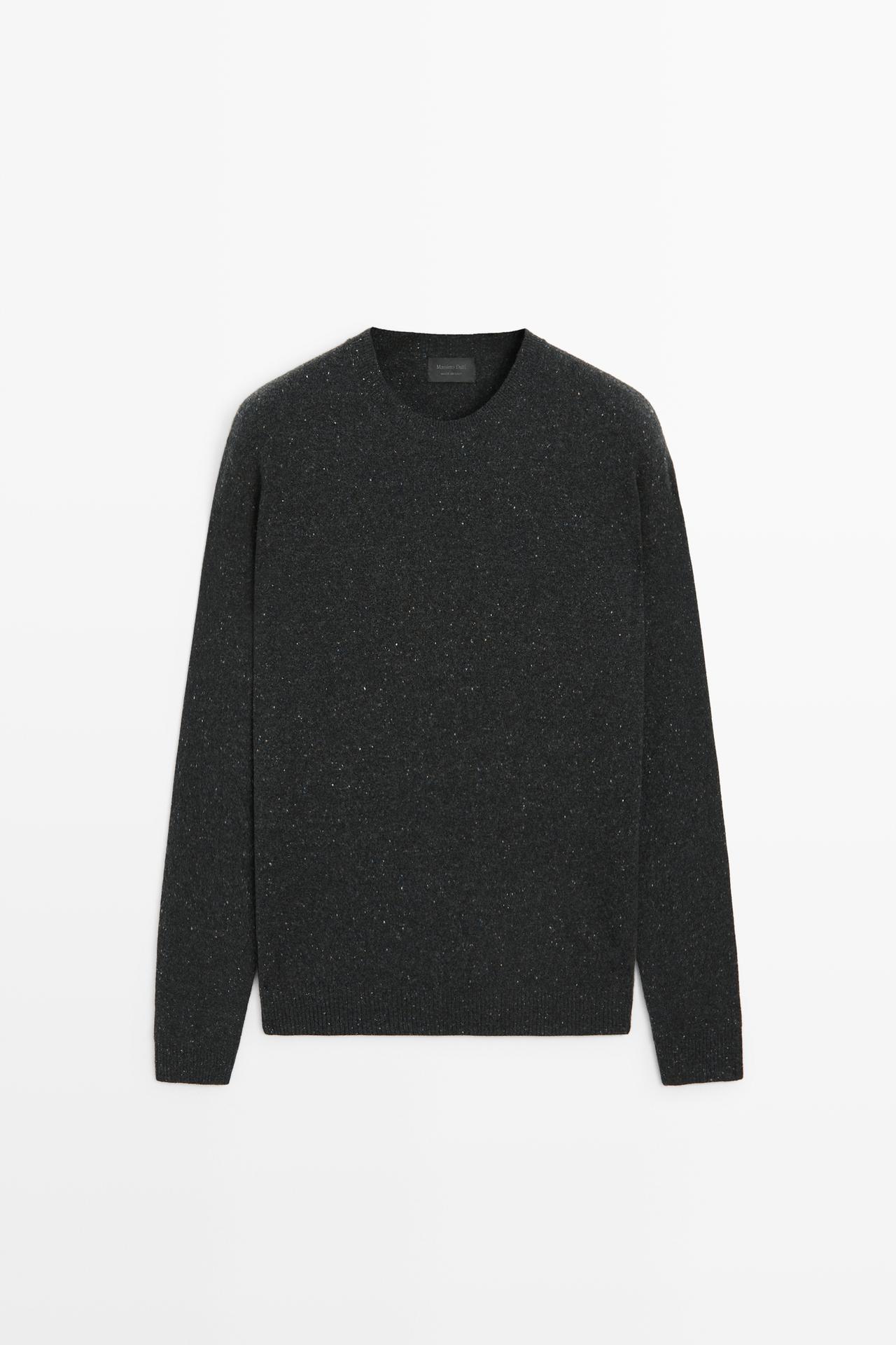 Heathered wool knit sweater — Anthracite Gray