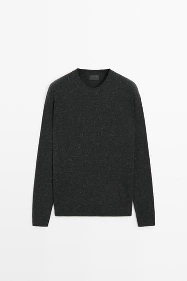 Heathered wool knit sweater — Anthracite Gray 1