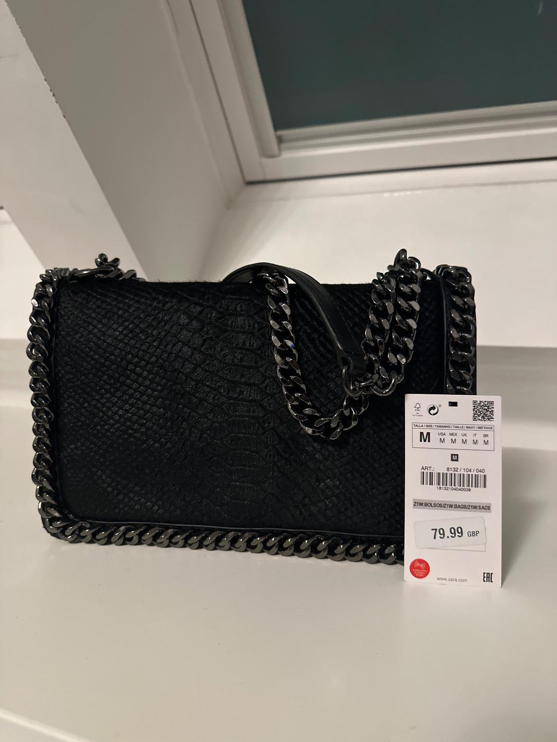 EMBOSSED CHAIN-TRIMMED BAG - Image 8