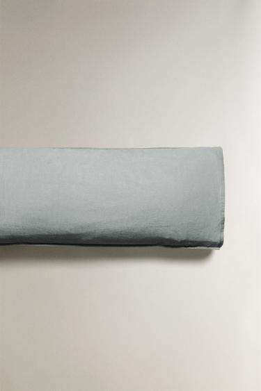 TAIE D’OREILLER LIN DÉLAVÉ (140 GXM²) - Gris / Bleu de Zara - Image 4
