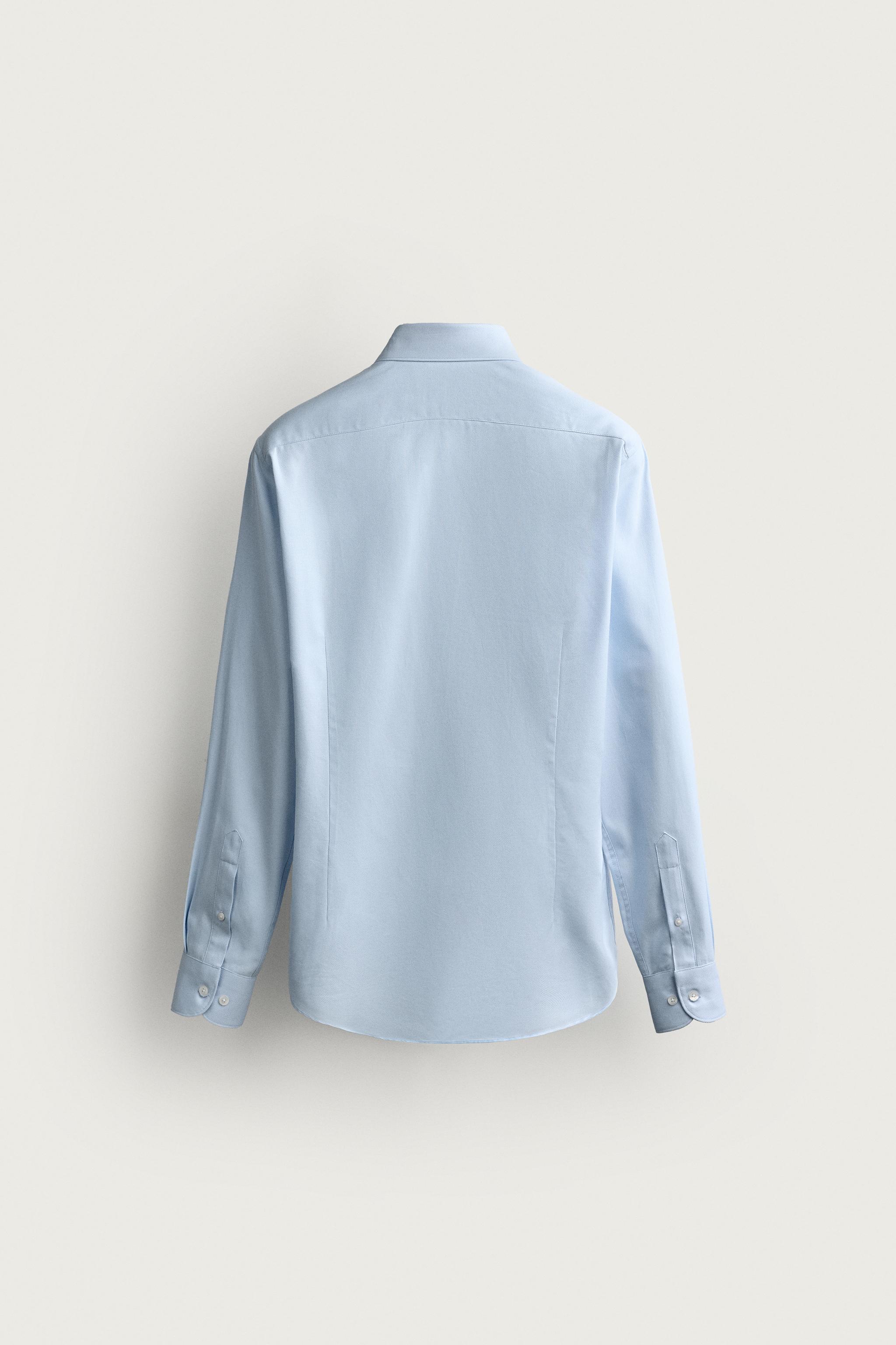 COTTON REGULAR FIT SHIRT — Sky blue