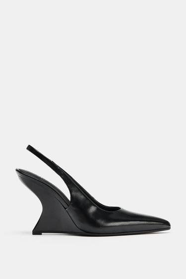 WEDGE SLINGBACK SHOES - Black by Zara