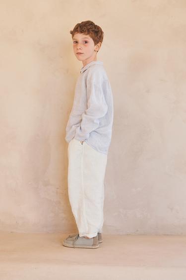 6-10 ANS/ CHEMISE RAYURES 100% LIN ÉDITION LIMITÉE - rayures de Zara - Image 6