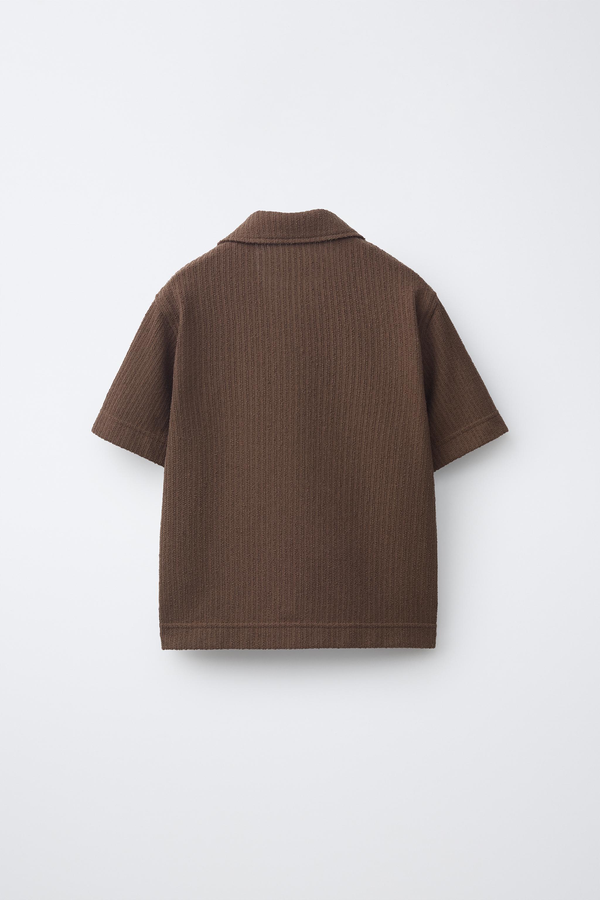 RUSTIC TEXTURED SHIRT — Chocolate