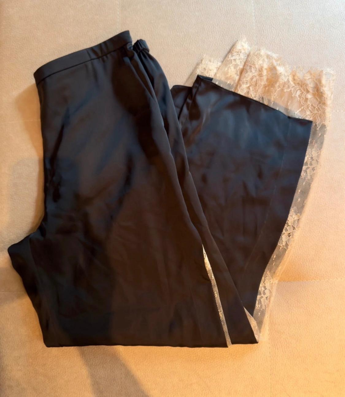 SATIN TROUSERS WITH LACE VENTS - Image 2