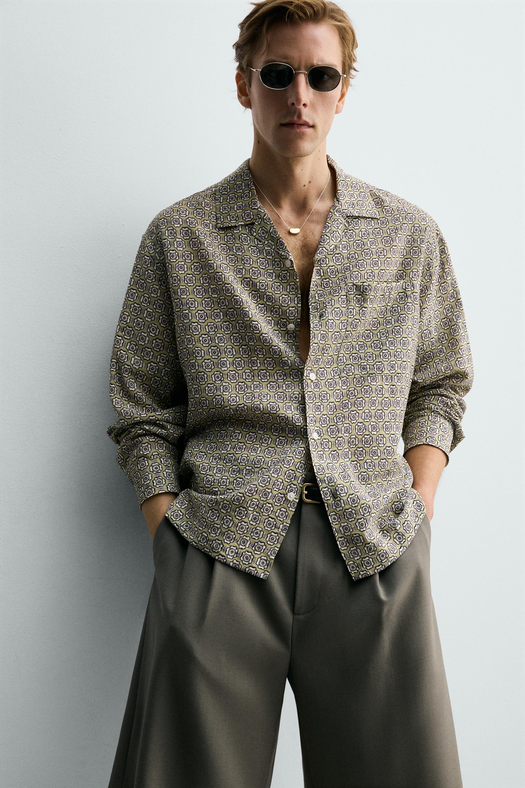 GEOMETRIC PRINT RELAXED FIT SHIRT