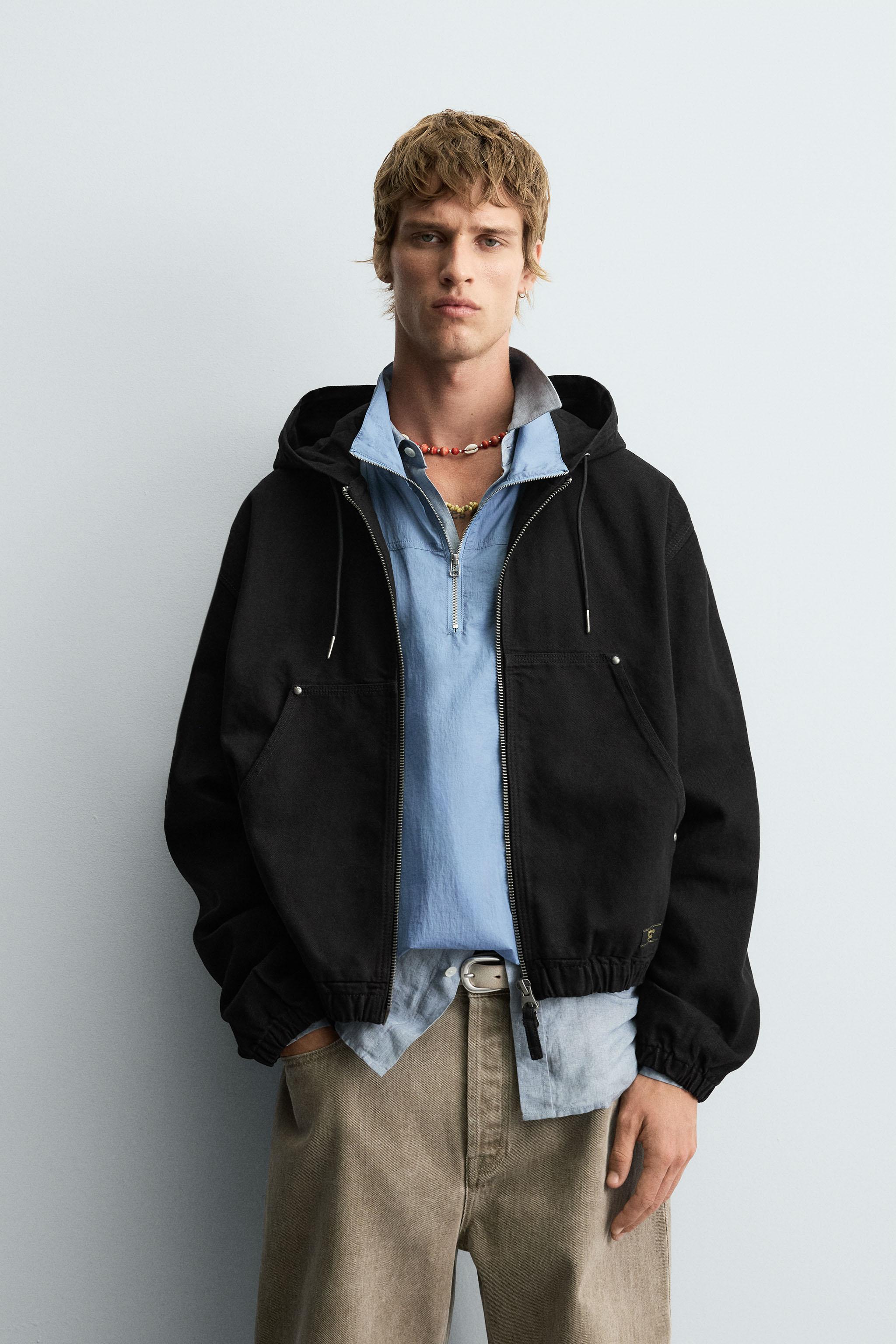 ZARA ブラック フード付きジャケット M テクニカル フード付きジャケット - ブラック | ZARA Japan / 日本