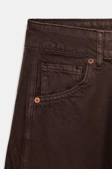 Z1975 BARREL ANKLE-LENGTH MID-WAIST JEANS - Brown by Zara - Image 10