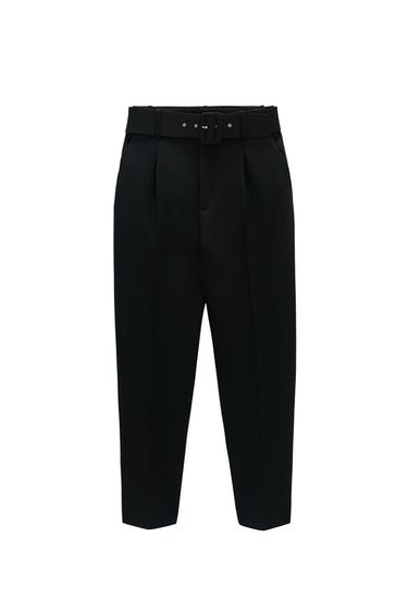 TROUSERS WITH LINED BELT