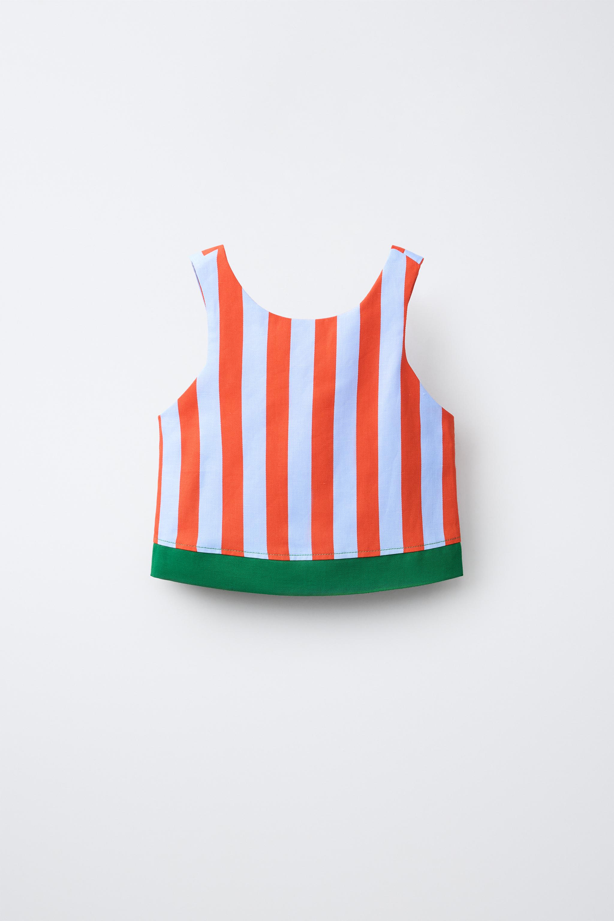 COMBINATION STRIPED TOP - Red | ZARA United States