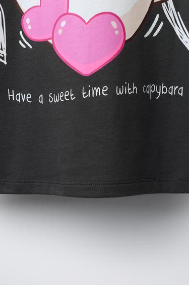 T-SHIRT WITH CAPYBARA CAPYFUN © PRINT - Anthracite grey by Zara - Image 3
