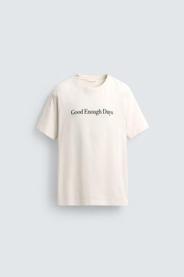 SLOGAN PRINT T-SHIRT - Ecru by Zara