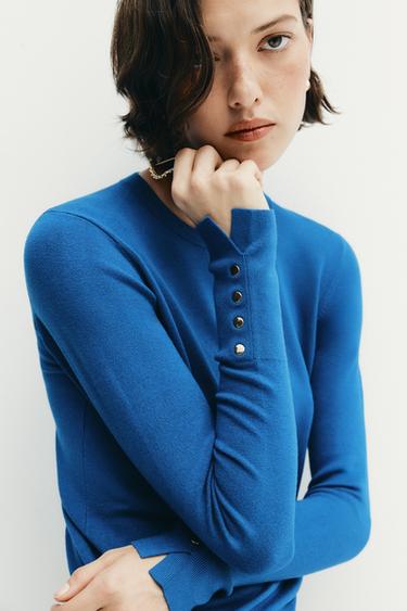BASIC PLAIN KNIT JUMPER - Ink blue by Zara