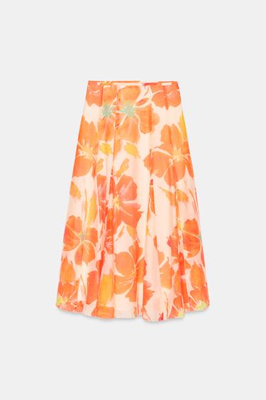 JUPE MI-LONGUE IMPRIMÉ FLORAL - Multicolore de Zara - Image 5