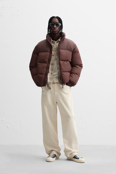 COLOUR-BLOCK QUILTED JACKET - Light brown by Zara - Image 0