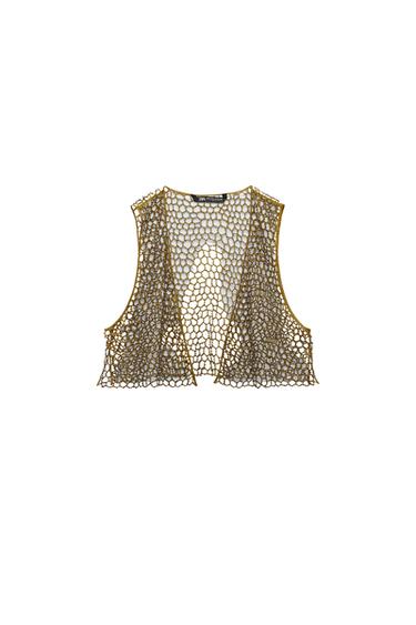 BEADED MESH VEST