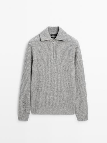 Zara 100% wool mock neck jumper - Anthracite grey