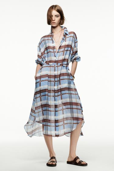 RAMIE SHIRT DRESS ZW COLLECTION - Light blue by Zara