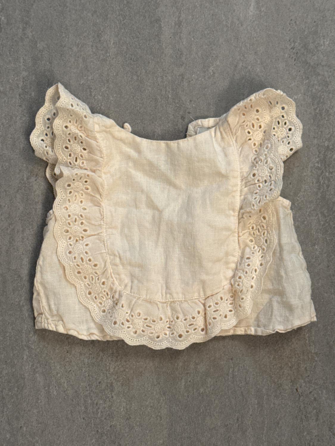 CAMISA LINO COMBINADA PUNTILLA