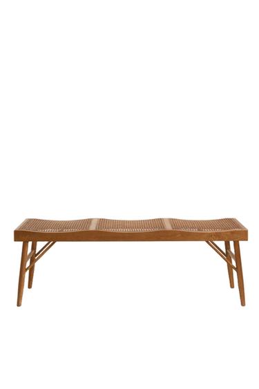 BANCO DE MADEIRA E RATTAN - Marrom da Zara