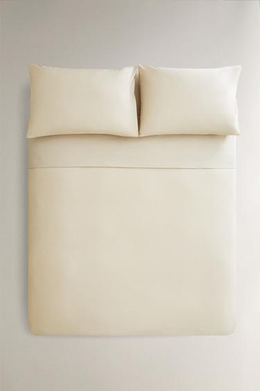 PERCALE DUVET COVER (200 THREAD COUNT) - Beige by Zara