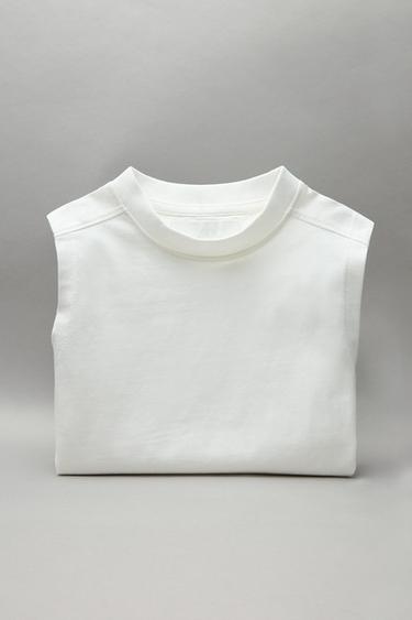 T-SHIRT LISA SEM MANGAS COM ETIQUETA - Branco da Zara