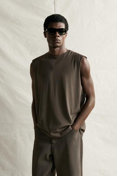 LIGHTWEIGHT RELAXED FIT TANK TOP — Brown 2