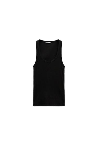 RIBBED COTTON TANK TOP