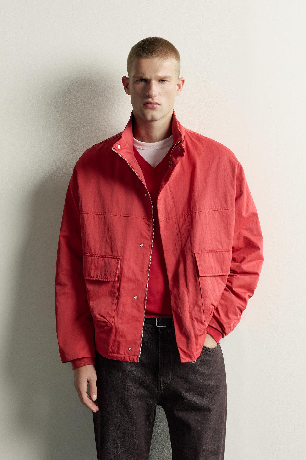 BOXY FIT TECHNICAL JACKET — Red