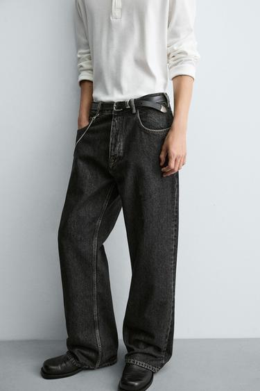 Zara FLARE FIT JEANS - Charcoal