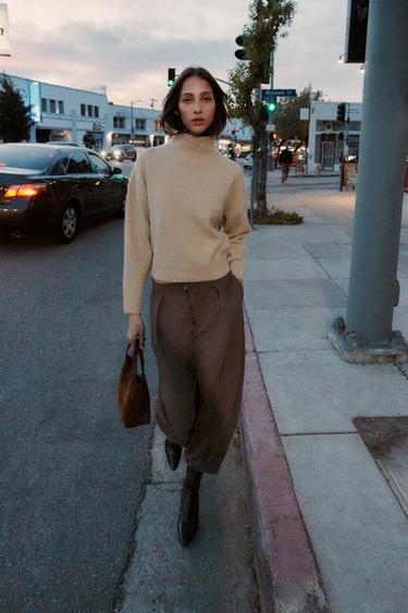 SOFT KNIT HIGH NECK JUMPER - Beige by Zara