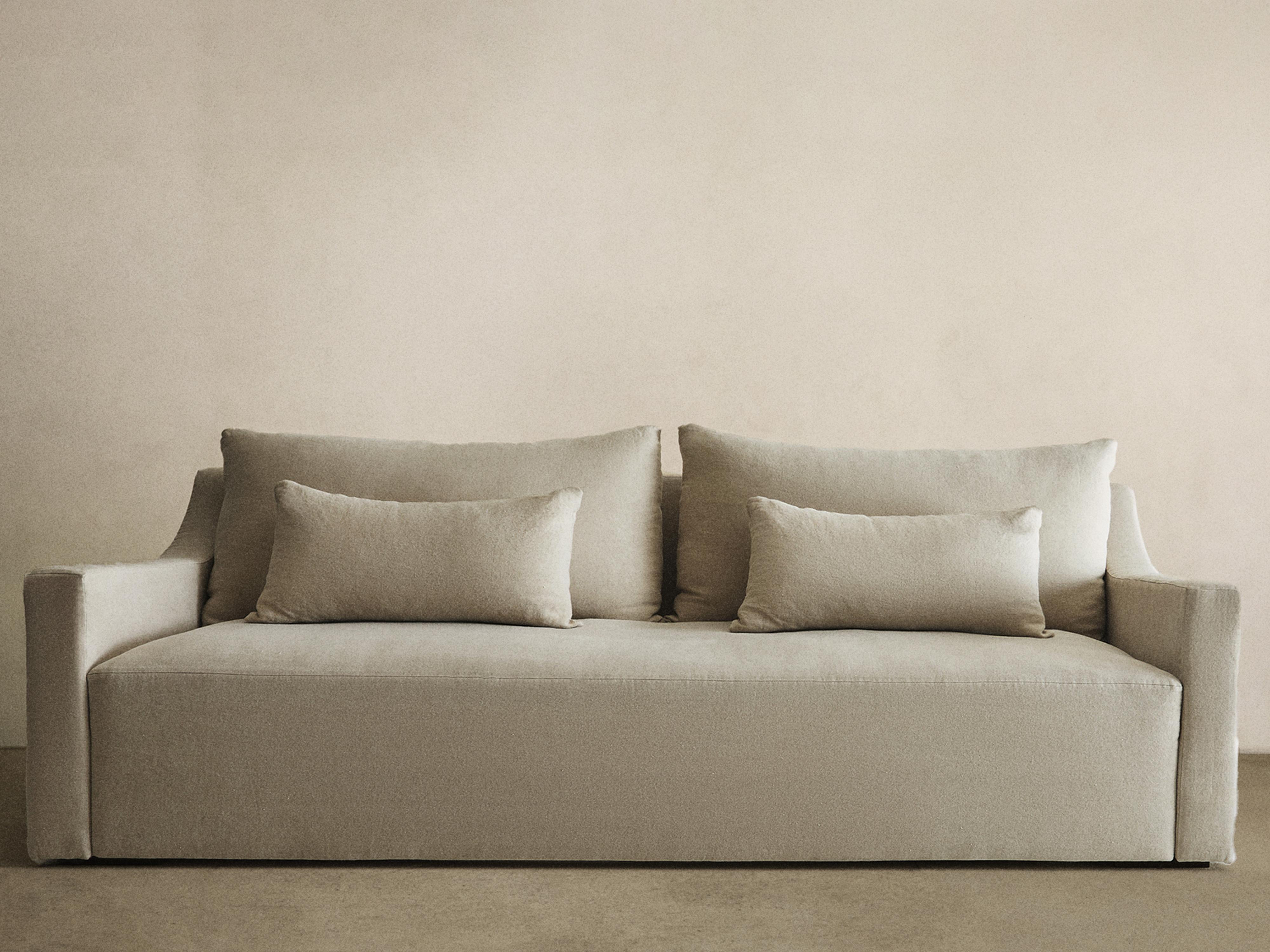 WASHED LINEN SOFA — Light beige