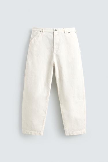 RELAXED FIT CARPENTER TROUSERS - Oyster-white by Zara - Image 6