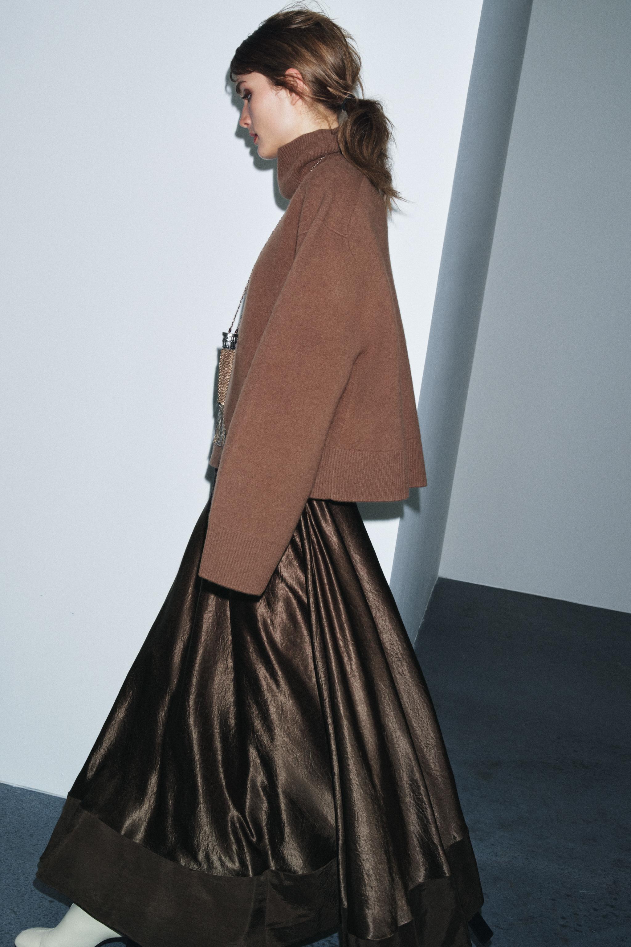 ZW COLLECTION LIMITED EDITION SATIN EFFECT MIDI SKIRT