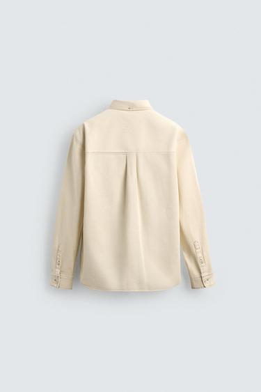 CONTRAST STITCHING OVERSHIRT - Ecru by Zara - Image 6