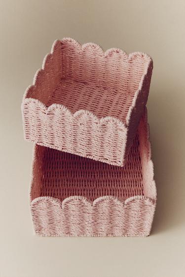 SMALL SCALLOPED BASKET - Pink by Zara